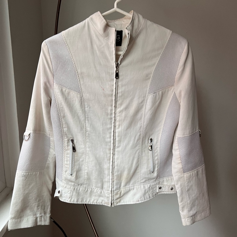 Vintage Dolce & Gabbana White Bikers Jacket Style